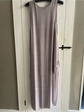 Mini BodyCon Modal Tank Dress w/ Rayon Flowy Maxi Dress Overlay in Lavender S